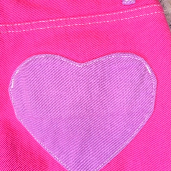 ☆3/$20* Half Pink Half Purple Heart Pocket Mom Jeans - Picture 7 of 13